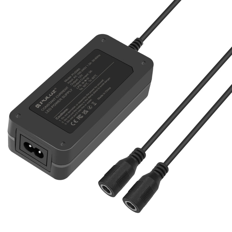 PULUZ Constant Current LED Power Supply Power Adapter for 60cm Studio Tent, AC 100-240V to DC 12V 3A(EU Plug) -  by PULUZ | Online Shopping South Africa | PMC TechLife | Buy Now Pay Later Mobicred