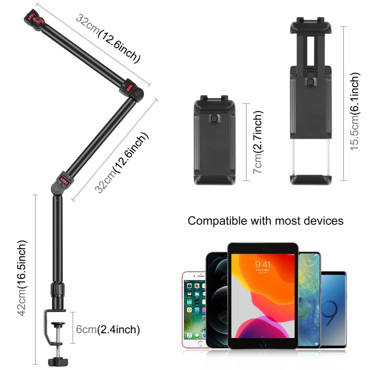 PULUZ Overhead Camera Mount C-Clamp Desk Stand Live Holder(Black) - free shipping - PMC Jewellery - Order now!