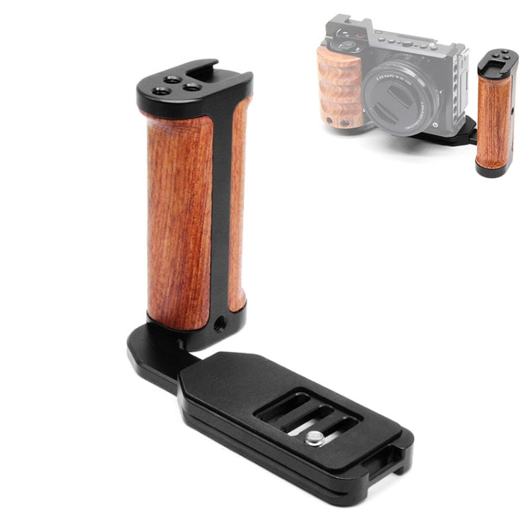 PULUZ Wooden Left Side Handle Vertical Shoot Quick Release L Plate - free shipping - PMC TechLife - Order now!