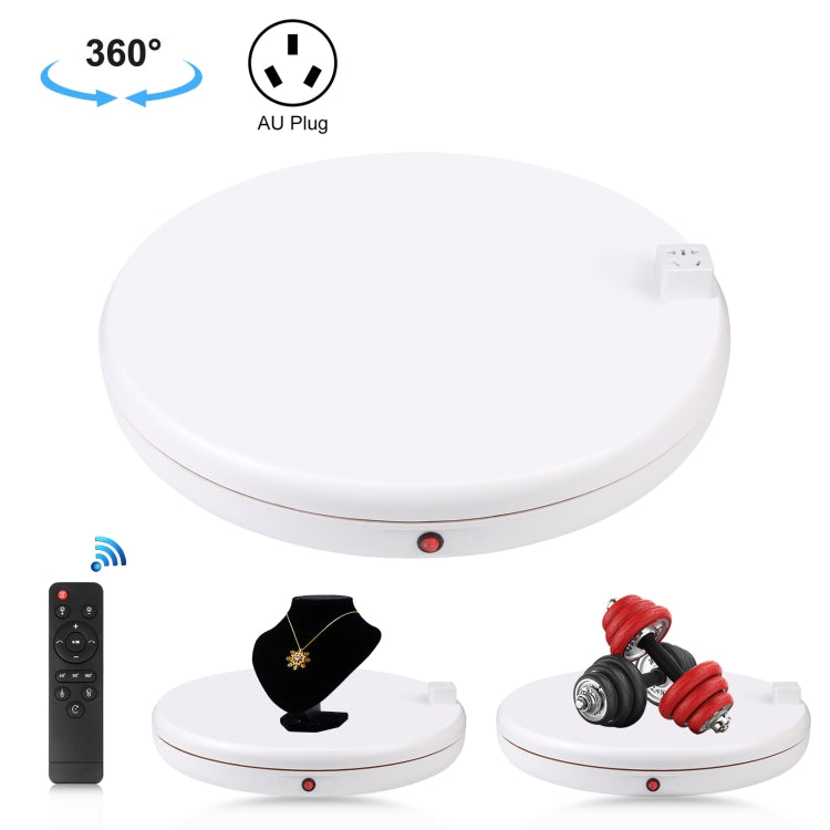 PULUZ 45cm Remote Control Adjusting Speed Rotating Turntable Display Stand with Power Socket, White, Load 100kg(AU Plug) - free shipping - PMC TechLife - Order now!