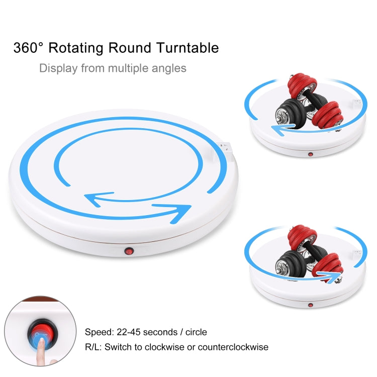 PULUZ 45cm Remote Control Adjusting Speed Rotating Turntable Display Stand with Power Socket, White, Load 100kg(UK Plug) - free shipping - PMC TechLife - Order now!