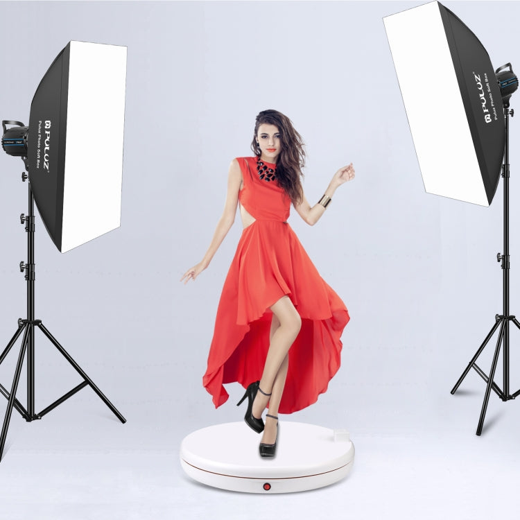 PULUZ 45cm Remote Control Adjusting Speed Rotating Turntable Display Stand with Power Socket, White, Load 100kg(UK Plug) - free shipping - PMC TechLife - Order now!