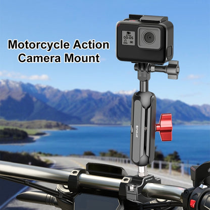 PULUZ Motorcycle Rearview Medium Clamp CNC Metal Magic Arm Rod Mount - Bicycle Handlebar Mount by PULUZ | Online Shopping South Africa | PMC Jewellery | Buy Now Pay Later Mobicred