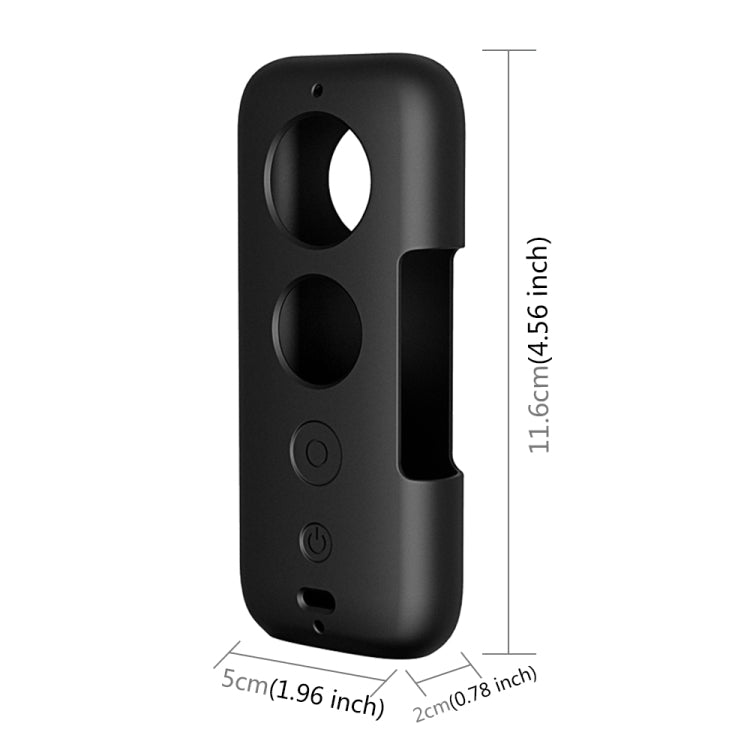 PULUZ Silicone Protective Case with Lens Cover for Insta360 ONE X(Black) - Case & Bags by PULUZ | Online Shopping South Africa | PMC Jewellery | Buy Now Pay Later Mobicred