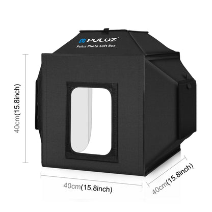 PULUZ 40cm Folding 72W 5500K Studio Shooting Tent Soft Box Photography Lighting Kit with 4 Colors (Black, Orange, White, Green) Backdrops(AU Plug) -  by PULUZ | Online Shopping South Africa | PMC Jewellery | Buy Now Pay Later Mobicred