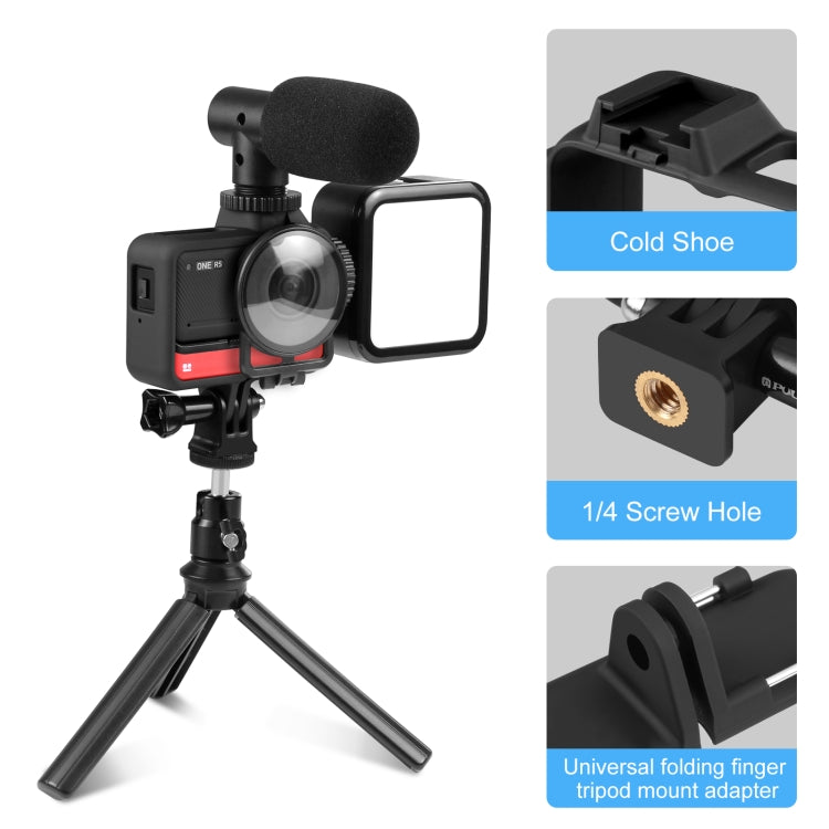 PULUZ Plastic Frame Case with Lens Guard for Insta360 One RS 360 Edition(Black) - Mount & Holder by PULUZ | Online Shopping South Africa | PMC Jewellery | Buy Now Pay Later Mobicred