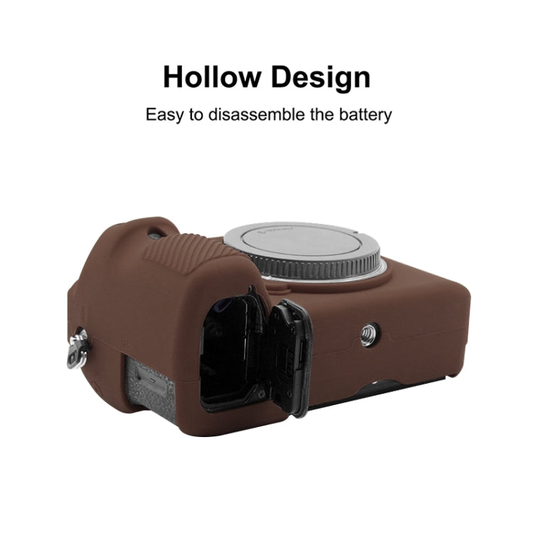 PULUZ Soft Silicone Protective Case for Sony ILCE-7MII / 7SMII / 7RMII(Coffee) - Protective Case by PULUZ | Online Shopping South Africa | PMC TechLife | Buy Now Pay Later Mobicred