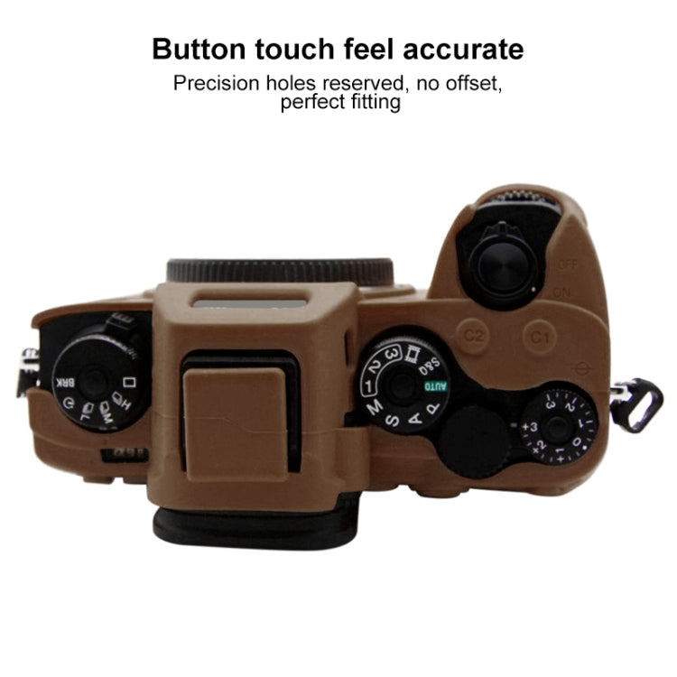 PULUZ Soft Silicone Protective Case for Sony ILCE-9M2/ Alpha 9 II / A92(Coffee) - Protective Case by PULUZ | Online Shopping South Africa | PMC Jewellery | Buy Now Pay Later Mobicred