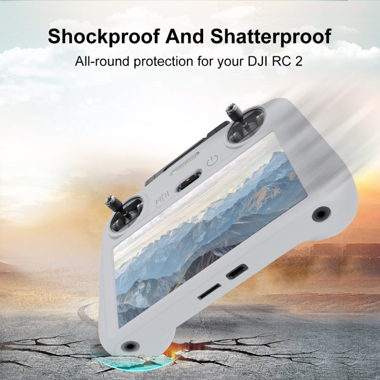 For DJI Mini 4 Pro / Air 3 Remote Control / DJI RC 2 with Screen PULUZ Silicone Protective Case (Grey) - Others by PULUZ | Online Shopping South Africa | PMC TechLife