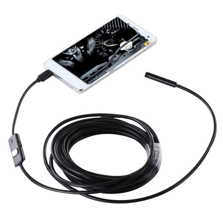 Micro USB Endoscope Snake Tube Inspection Camera with 6 LED for OTG Android Phone, Lens Diameter: 7mm, Length: 5m Hard Cable -  by PMC Jewellery | Online Shopping South Africa | PMC Jewellery | Buy Now Pay Later Mobicred