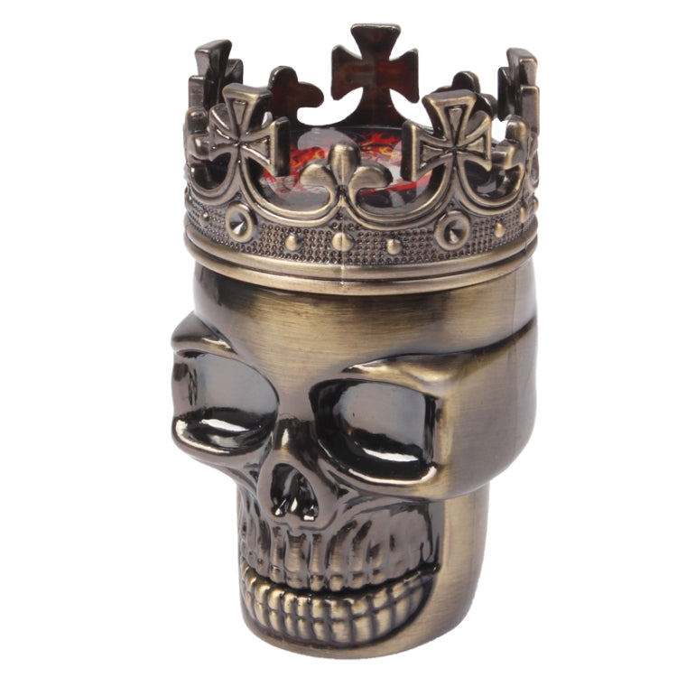 Skull King Style Zinc Alloy Double Layers Herb Tobacco Cigarette Grinder (Bronze) - Cigarette Box & Ashtrays by PMC Jewellery | Online Shopping South Africa | PMC Jewellery | Buy Now Pay Later Mobicred