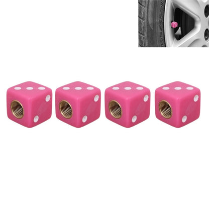 Universal 8mm Dice Style Plastic Car Tire Valve Caps, Pack of 4(Magenta) - Tire Valve Caps by PMC Jewellery | Online Shopping South Africa | PMC Jewellery