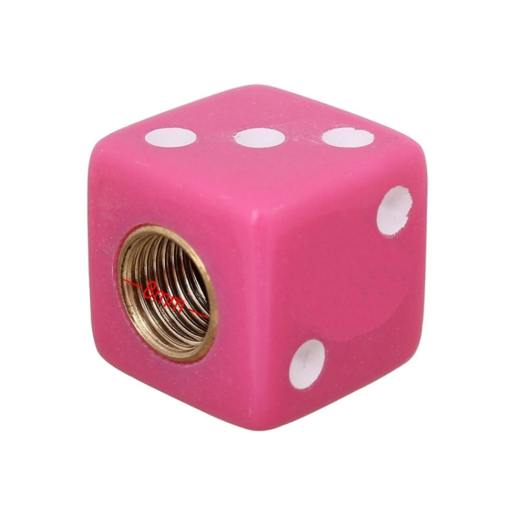 Universal 8mm Dice Style Plastic Car Tire Valve Caps, Pack of 4(Magenta) - Tire Valve Caps by PMC Jewellery | Online Shopping South Africa | PMC Jewellery