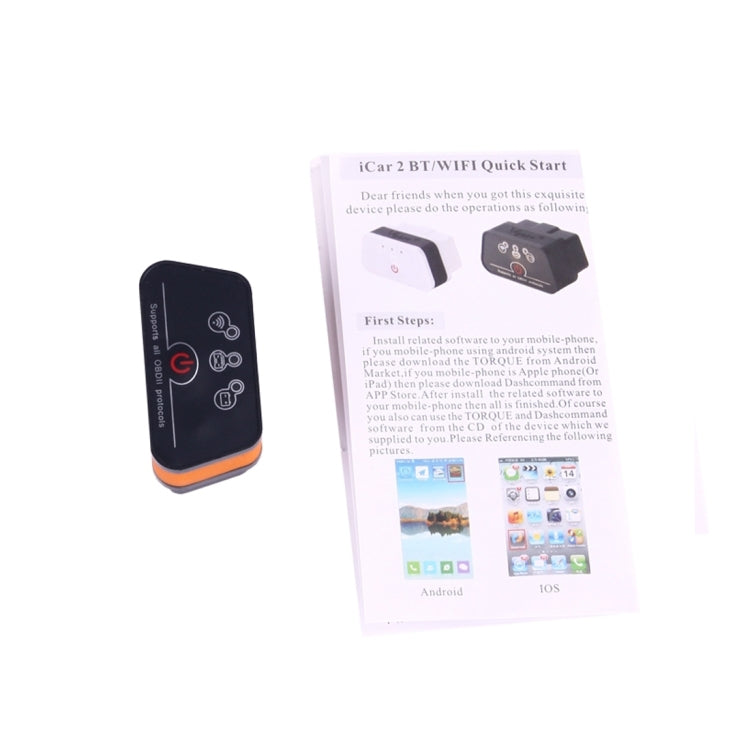 High Quality Super Mini Vgate iCar2 ELM327 OBDII WiFi Car Scanner Tool, Support Android & iOS(Black+Orange) - Code Readers & Scan Tools by Vgate | Online Shopping South Africa | PMC TechLife | Buy Now Pay Later Mobicred