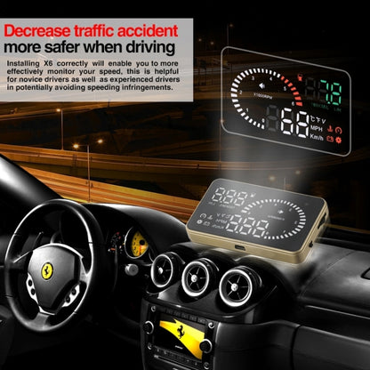 X6 3.5 inch Car OBDII / EUOBD HUD Vehicle-mounted Head Up Display Security System, Support Speed & Water Temperature & Speed Alarm & Fuel Consumption & Battery Voltage, etc. - Head Up Display System by PMC Jewellery | Online Shopping South Africa | PMC Jewellery | Buy Now Pay Later Mobicred