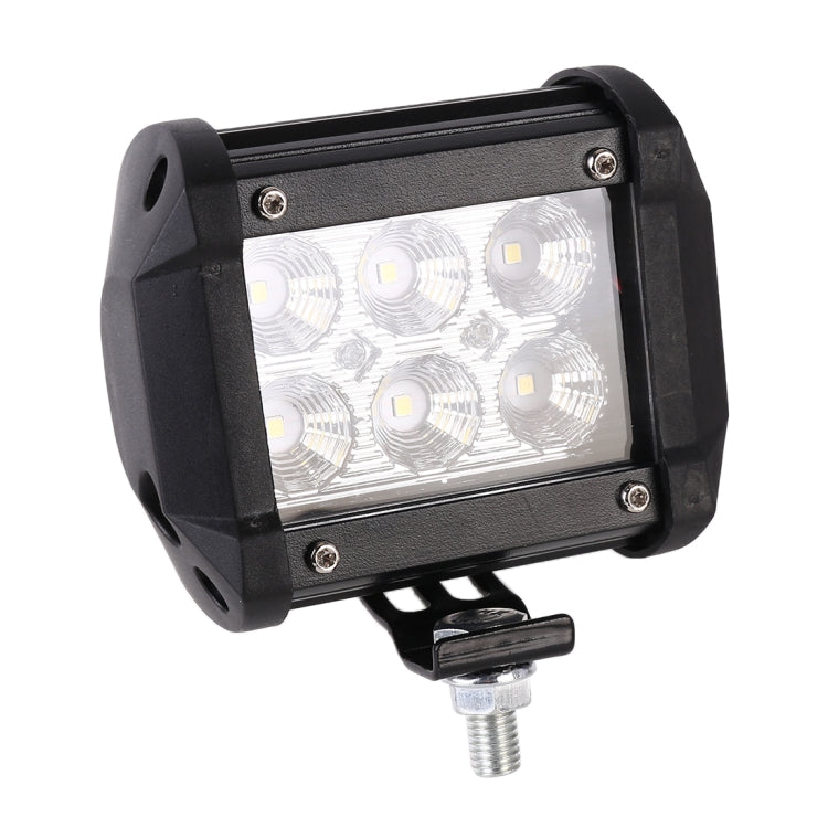 18W  6 LED White Light Floodlight Engineering Lamp / Waterproof IP67 SUVs Light, DC 10-30V(Black) - Work Lights by PMC TechLife | Online Shopping South Africa | PMC TechLife | Buy Now Pay Later Mobicred