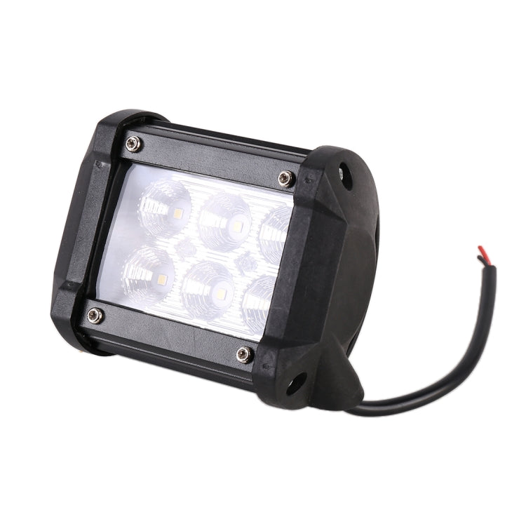 18W  6 LED White Light Floodlight Engineering Lamp / Waterproof IP67 SUVs Light, DC 10-30V(Black) - Work Lights by PMC TechLife | Online Shopping South Africa | PMC TechLife | Buy Now Pay Later Mobicred