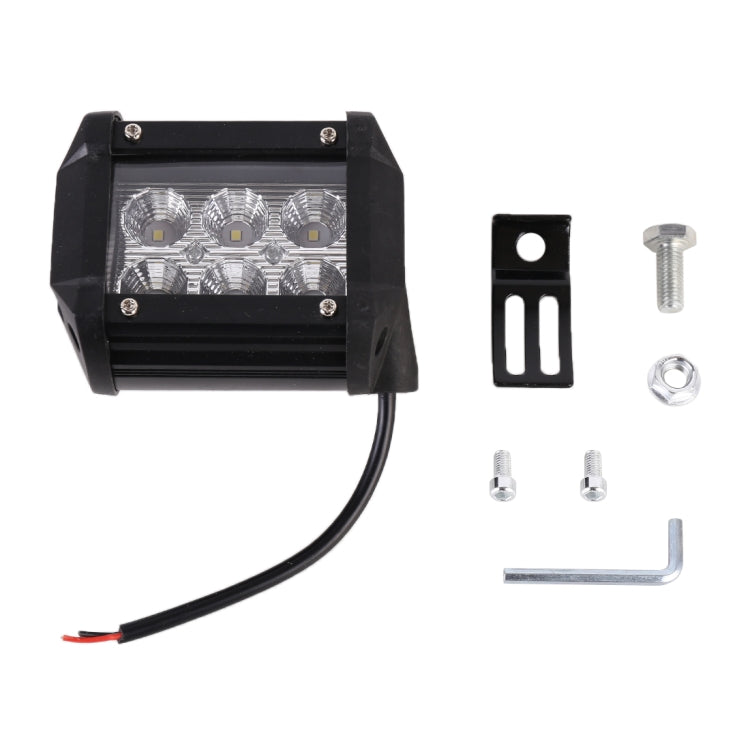 18W  6 LED White Light Floodlight Engineering Lamp / Waterproof IP67 SUVs Light, DC 10-30V(Black) - Work Lights by PMC TechLife | Online Shopping South Africa | PMC TechLife | Buy Now Pay Later Mobicred