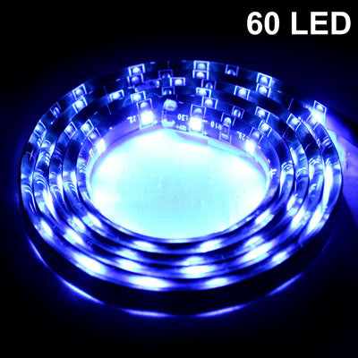 1.7W Blue Light 60 LED 3528 SMD Waterproof Flexible Car Strip Light, DC 12V, Length: 1m - Decorative Lights by PMC Jewellery | Online Shopping South Africa | PMC Jewellery | Buy Now Pay Later Mobicred