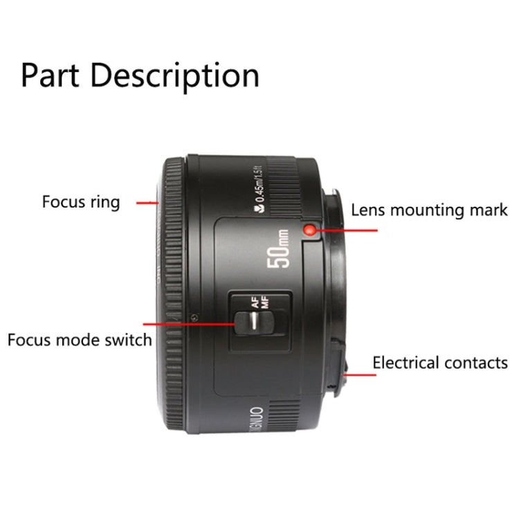 YONGNUO 50mm F1.8 Standard Prime Lens for Canon Camera - free shipping - PMC TechLife - Order now!