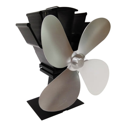 YL603 Eco-friendly Aluminum Alloy Heat Powered Stove Fan with 4 Blades for Wood / Gas / Pellet Stoves (Silver) - Fireplace Fan by PMC Jewellery | Online Shopping South Africa | PMC Jewellery | Buy Now Pay Later Mobicred