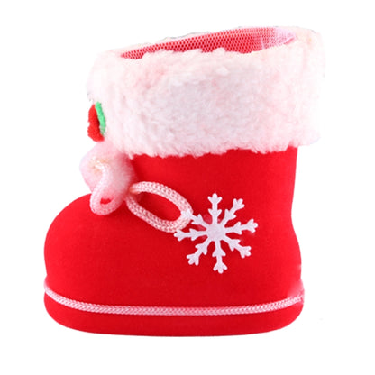 Santa Pattern Christmas Decoration Flocking Stocking Boot Candy Bag, Size: 9cm x 10cm x 5cm - Christmas Gift Bags & Boxes by PMC Jewellery | Online Shopping South Africa | PMC Jewellery | Buy Now Pay Later Mobicred