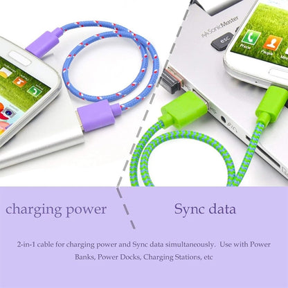 1m Nylon Netting Style USB 8 Pin Data Transfer Charging Cable for iPhone, iPad(Purple) - Normal Style Cable by PMC Jewellery | Online Shopping South Africa | PMC Jewellery | Buy Now Pay Later Mobicred