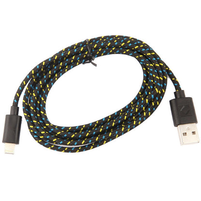 2m Nylon Netting USB Data Transfer Charging Cable For iPhone, iPad(Black) - Normal Style Cable by PMC Jewellery | Online Shopping South Africa | PMC Jewellery | Buy Now Pay Later Mobicred