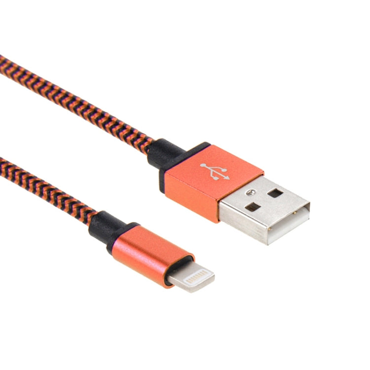 2m Woven Style 8 Pin to USB Sync Data / Charging Cable(Orange) - Normal Style Cable by PMC Jewellery | Online Shopping South Africa | PMC Jewellery | Buy Now Pay Later Mobicred