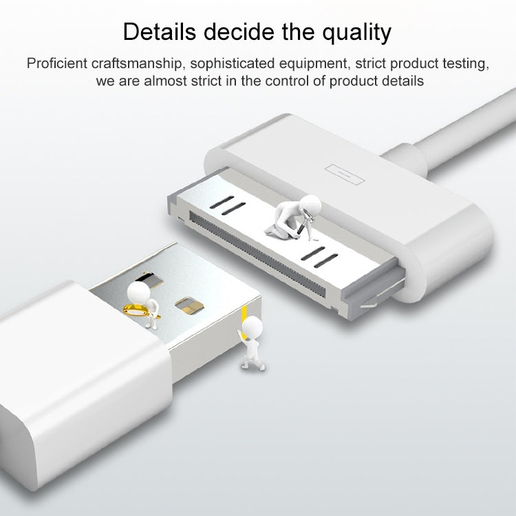 USB Data Cable for New iPad (iPad 3) / iPad 2/ iPad, iPhone 4 & 4S, iPhone 3GS/3G, iPod touch, Length: 1m (Original)(White) - Normal Style Cable by PMC TechLife | Online Shopping South Africa | PMC TechLife | Buy Now Pay Later Mobicred