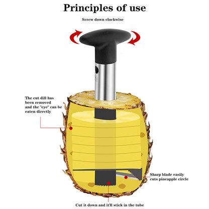 Pineapple Corer Slicer(Silver) - Cutter & Peeler by PMC Jewellery | Online Shopping South Africa | PMC Jewellery | Buy Now Pay Later Mobicred