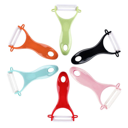 T Shaped Ceramic Skin Peeler with Durable ABS Handle, Random Color Delivery - Cutter & Peeler by PMC Jewellery | Online Shopping South Africa | PMC Jewellery | Buy Now Pay Later Mobicred