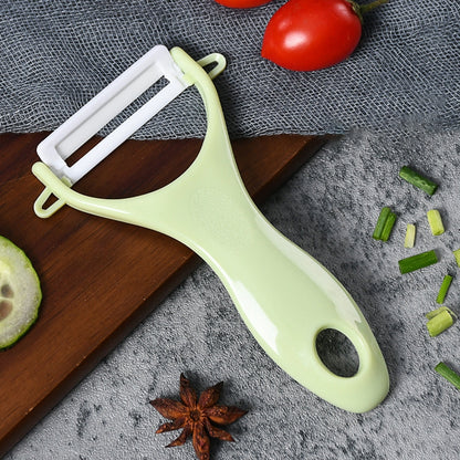 T Shaped Ceramic Skin Peeler with Durable ABS Handle, Random Color Delivery - Cutter & Peeler by PMC Jewellery | Online Shopping South Africa | PMC Jewellery | Buy Now Pay Later Mobicred