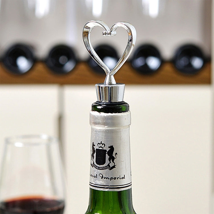 Creative Heart Design Wine Bottle Stopper(Silver) - Bottle Stopper by PMC Jewellery | Online Shopping South Africa | PMC Jewellery | Buy Now Pay Later Mobicred