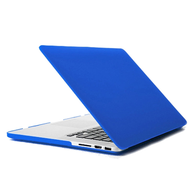 ENKAY for MacBook Pro Retina 15.4 inch (US Version) / A1398 4 in 1 Frosted Hard Shell Plastic Protective Case with Screen Protector & Keyboard Guard & Anti-dust Plugs(Dark Blue) - MacBook Pro Cases by ENKAY | Online Shopping South Africa | PMC Jewellery | Buy Now Pay Later Mobicred