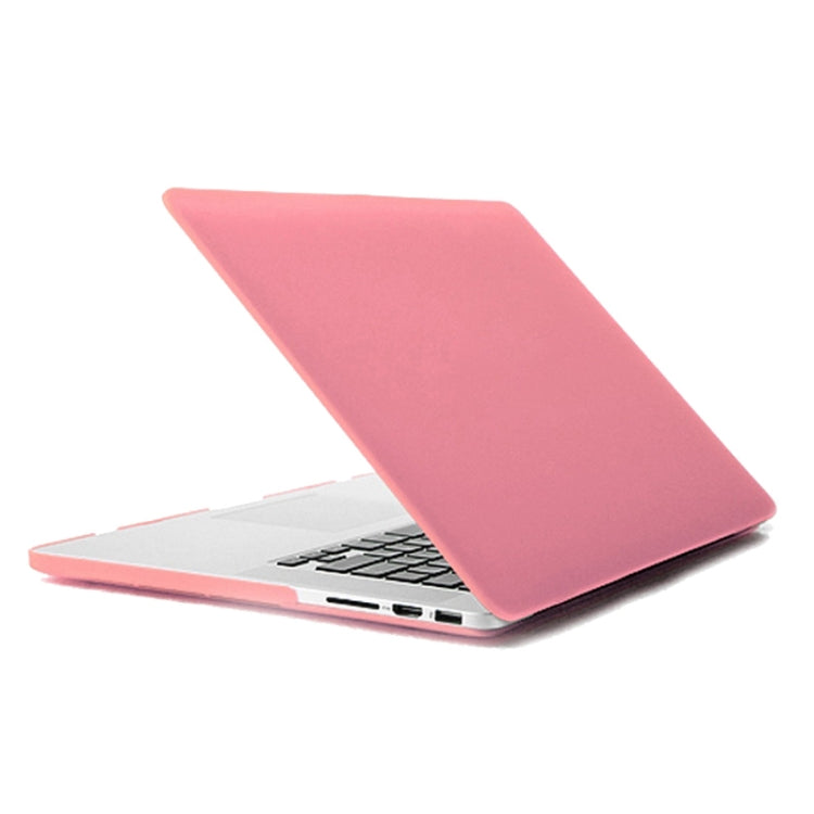 ENKAY for MacBook Pro Retina 15.4 inch (US Version) / A1398 4 in 1 Frosted Hard Shell Plastic Protective Case with Screen Protector & Keyboard Guard & Anti-dust Plugs(Pink) - MacBook Pro Cases by ENKAY | Online Shopping South Africa | PMC Jewellery | Buy Now Pay Later Mobicred