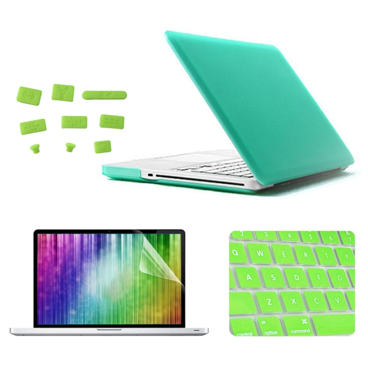 ENKAY for MacBook Pro 13.3 inch (US Version) / A1278 4 in 1 Frosted Hard Shell Plastic Protective Case with Screen Protector & Keyboard Guard & Anti-dust Plugs(Green) - MacBook Pro Cases by ENKAY | Online Shopping South Africa | PMC Jewellery | Buy Now Pay Later Mobicred