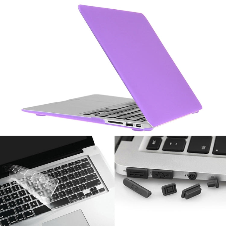 ENKAY for Macbook Air 13.3 inch (US Version) / A1369 / A1466 Hat-Prince 3 in 1 Frosted Hard Shell Plastic Protective Case with Keyboard Guard & Port Dust Plug(Purple) - MacBook Air Cases by ENKAY | Online Shopping South Africa | PMC Jewellery | Buy Now Pay Later Mobicred