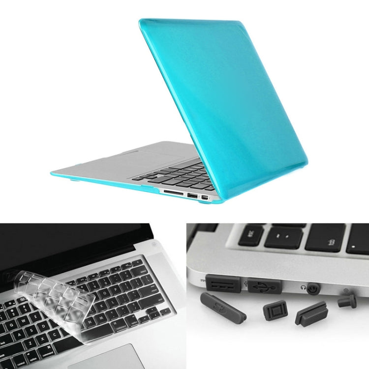 ENKAY for Macbook Air 11.6 inch (US Version) / A1370 / A1465 Hat-Prince 3 in 1 Crystal Hard Shell Plastic Protective Case with Keyboard Guard & Port Dust Plug(Blue) - MacBook Air Cases by ENKAY | Online Shopping South Africa | PMC Jewellery | Buy Now Pay Later Mobicred