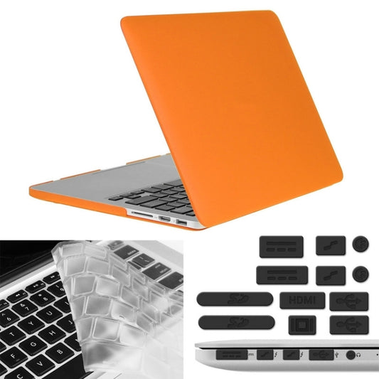 ENKAY for Macbook Pro Retina 13.3 inch (US Version) / A1425 / A1502 Hat-Prince 3 in 1 Frosted Hard Shell Plastic Protective Case with Keyboard Guard & Port Dust Plug(Orange) - MacBook Pro Cases by ENKAY | Online Shopping South Africa | PMC Jewellery | Buy Now Pay Later Mobicred