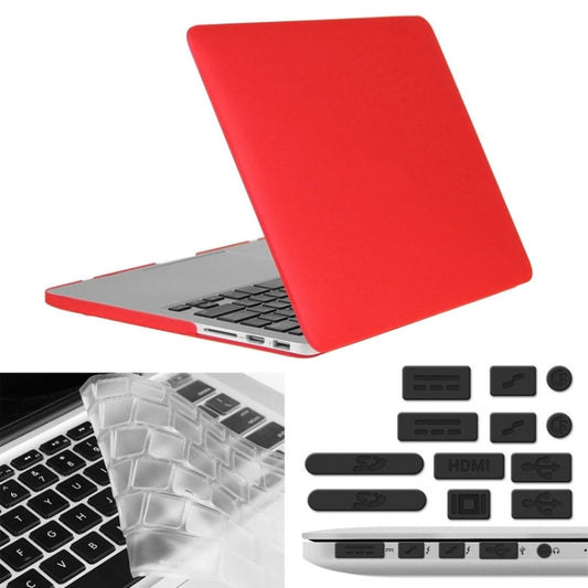 ENKAY for Macbook Pro Retina 13.3 inch (US Version) / A1425 / A1502 Hat-Prince 3 in 1 Frosted Hard Shell Plastic Protective Case with Keyboard Guard & Port Dust Plug(Red) - MacBook Pro Cases by ENKAY | Online Shopping South Africa | PMC Jewellery | Buy Now Pay Later Mobicred