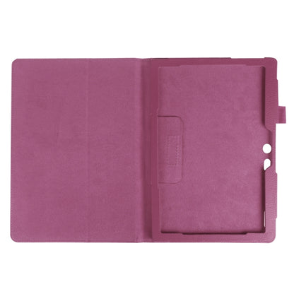 Litchi Texture Horizontal Flip Solid Color Leather Case with Holder for Lenovo TAB 2 A10-30 X30F & TAB 2 A10-70F, 10.1 inch(Purple) - Lenovo by PMC Jewellery | Online Shopping South Africa | PMC Jewellery