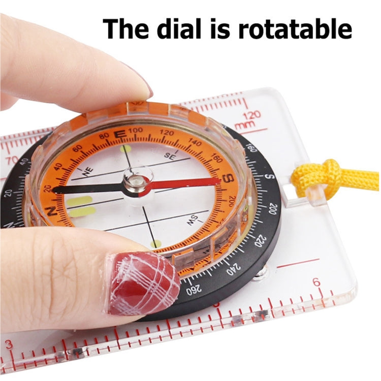 2 in 1 Compass with Map Measuring Ruler Lanyard Emergency Survival Tool(Transparent) - Hiking Meter by PMC TechLife | Online Shopping South Africa | PMC TechLife | Buy Now Pay Later Mobicred
