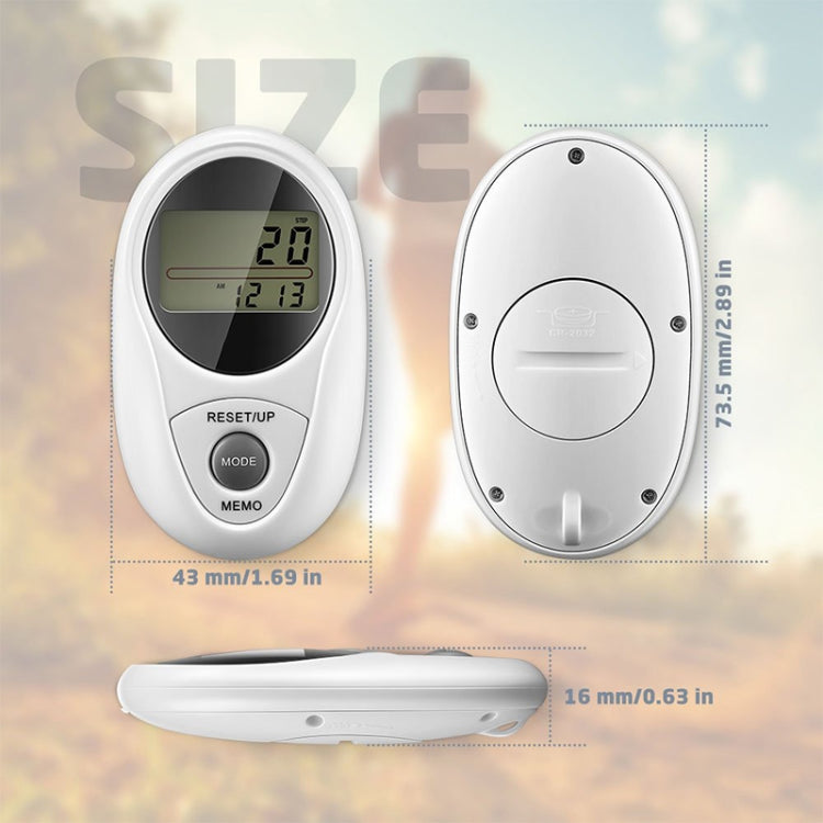 3D All Dimensional Waterproof Multifunction Digital Electronic Pedometer Step Counter(White) - Pedometer by PMC TechLife | Online Shopping South Africa | PMC TechLife | Buy Now Pay Later Mobicred