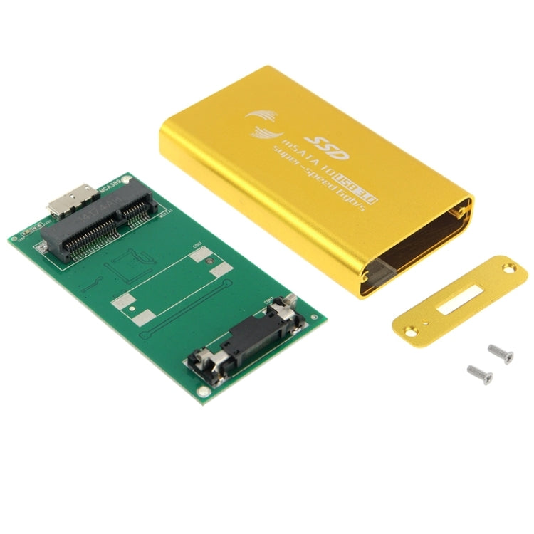 6gb/s mSATA Solid State Disk SSD to USB 3.0 Hard Disk Case(Gold) - HDD Enclosure by PMC Jewellery | Online Shopping South Africa | PMC Jewellery | Buy Now Pay Later Mobicred