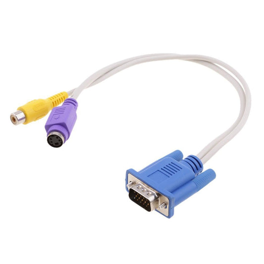 VGA Video Card to S-Video and RCA TV Display Adapter Cable - Cable by PMC Jewellery | Online Shopping South Africa | PMC Jewellery