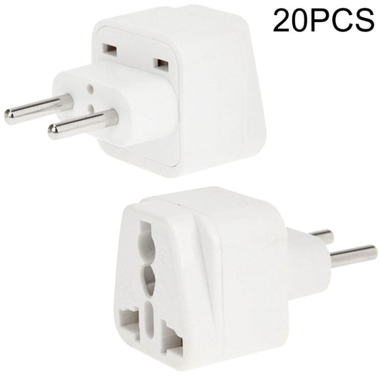 20PCS EU Plug Adapter Power Socket Travel Converter(White) - Plug Adaptor by PMC Jewellery | Online Shopping South Africa | PMC Jewellery | Buy Now Pay Later Mobicred