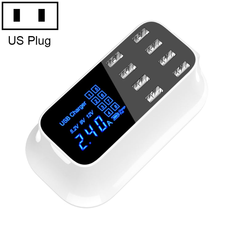 YC-CDA19A 8-port USB Multi-function 40W Intelligent Digital Display Fast Charging Dock, US Plug - free shipping - PMC Jewellery - Order now!
