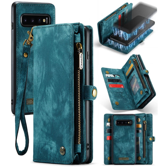 For Samsung Galaxy S10 CaseMe-008 Detachable Multifunctional Flip Leather Phone Case(Blue) - Galaxy Phone Cases by CaseMe | Online Shopping South Africa | PMC Jewellery | Buy Now Pay Later Mobicred