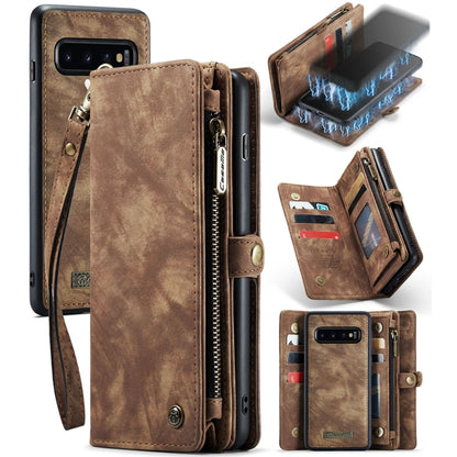 For Samsung Galaxy S10 CaseMe-008 Detachable Multifunctional Flip Leather Phone Case(Brown) - Galaxy Phone Cases by CaseMe | Online Shopping South Africa | PMC Jewellery | Buy Now Pay Later Mobicred